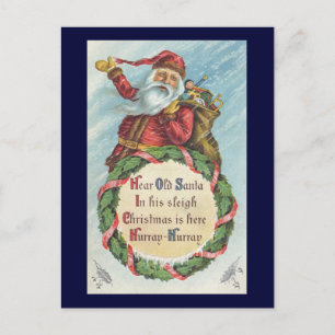 Vintage Weihnachten, viktorianischer Weihnachtsman Feiertagspostkarte