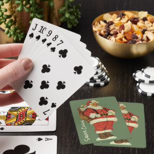 Vintage Weihnachten, viktorianischer Weihnachtsman Spielkarten