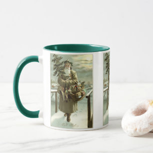 Vintage Weihnachten, viktorianischer Weihnachtsman Tasse
