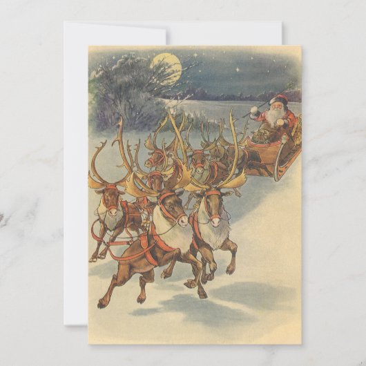 Vintage Weihnachten Viktorianischer Weihnachtsmann Einladung (Vorderseite)