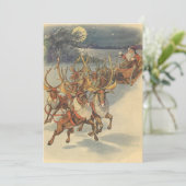 Vintage Weihnachten Viktorianischer Weihnachtsmann Einladung (Stehend Vorderseite)