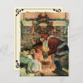 Vintage Weihnachten Viktorianischer Weihnachtsmann Einladung (Vorne/Hinten)