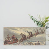 Vintage Weihnachten Viktorianischer Weihnachtsmann Einladung (Stehend Vorderseite)