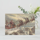 Vintage Weihnachten Viktorianischer Weihnachtsmann Einladung (Stehend Vorderseite)