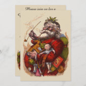 Vintage Weihnachten Viktorianischer Weihnachtsmann Einladung (Vorne/Hinten)