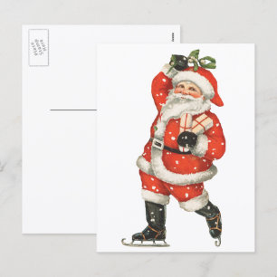 Vintage-Weihnachten viktorianischer Weihnachtsmann Feiertagspostkarte