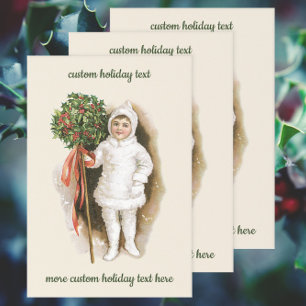 Vintage Weihnachten, viktorianisches Mädchen mit S Geschenkpapier Set