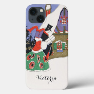 Vintage Weihnachten, viktorianisches Paar auf dem iPhone 13 Hülle
