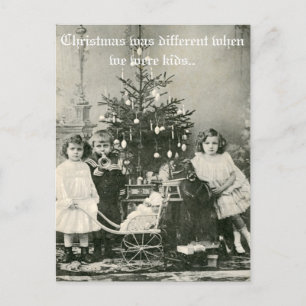 Vintage "Weihnachten war anders" lustiges Foto Feiertagspostkarte