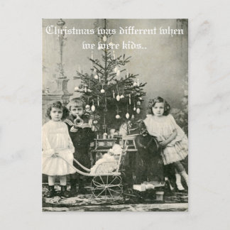 Vintage "Weihnachten war anders" lustiges Foto Feiertagspostkarte