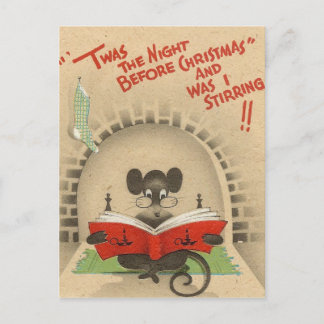 Vintage Weihnachten war die Nacht vor der Maus Postkarte