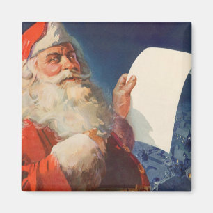 Vintage Weihnachten, Weihnachtsmann böse oder nett Magnet