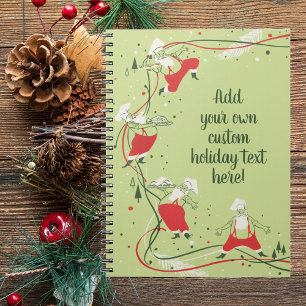 Vintage Weihnachten, Weihnachtsmann Koch mit Abend Notizblock