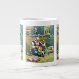 Vintage Weihnachten, Weihnachtsmann macht Spielzeu Jumbo-Tasse