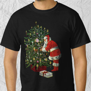 Vintage Weihnachten, Weihnachtsmann mit Geschenken T-Shirt