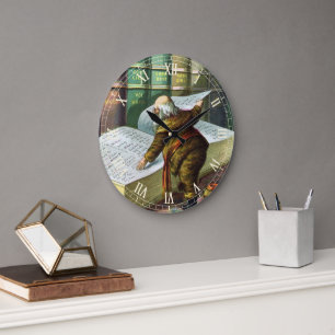 Vintage Weihnachten, Weihnachtsmann Naughty Nice L Große Wanduhr