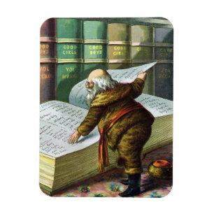 Vintage Weihnachten, Weihnachtsmann Naughty Nice L Magnet