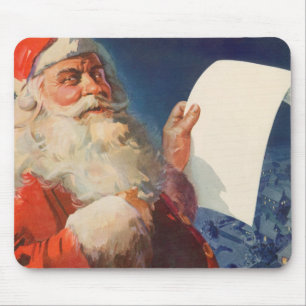 Vintage Weihnachten, Weihnachtsmann Naughty Nice L Mousepad