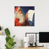 Vintage Weihnachten, Weihnachtsmann Naughty Nice L Poster (Heimbüro)