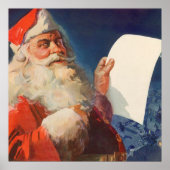 Vintage Weihnachten, Weihnachtsmann Naughty Nice L Poster (Vorne)