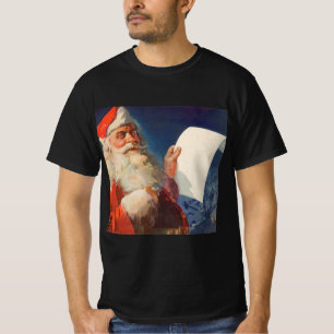 Vintage Weihnachten, Weihnachtsmann Naughty Nice L T-Shirt