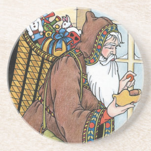 Vintage Weihnachten, Weihnachtsmann Spielzeug Holz Getränkeuntersetzer