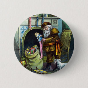 Vintage Weihnachten, Weihnachtsmann Strümpfe mit S Button