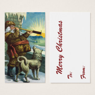 Vintage Weihnachten Weihnachtsmann Teleskop Hund S