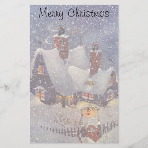 Vintage Weihnachten, Weihnachtsmann-Werkstatt Nord Briefpapier