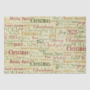 Vintage-Weihnachten-Wortkunst-Tissue-Papier Seidenpapier