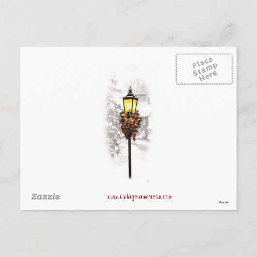 Vintage WeihnachtenStädtische Postkarte (Rückseite)