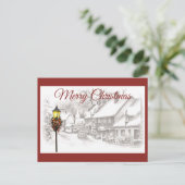 Vintage WeihnachtenStädtische Postkarte (Stehend Vorderseite)