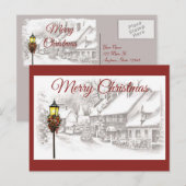 Vintage WeihnachtenStädtische Postkarte (Vorne/Hinten)