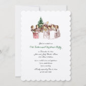 Vintage Weihnachts-Abendessen Feiertag Einladung (Vorderseite)