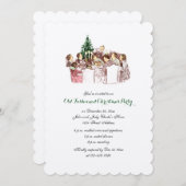 Vintage Weihnachts-Abendessen Feiertag Einladung (Vorne/Hinten)