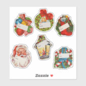 Vintage-Weihnachts-Aufkleber/Geschenkanhänger in m Aufkleber (Blatt)