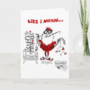 Vintage-Weihnachts-Beatnik-Grußkarte Karte
