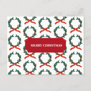 Vintage-Weihnachts-Beerenkranz Holiday Feiertagspostkarte