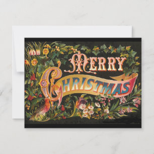 Vintage Weihnachts-Blume-Design Feiertagskarte