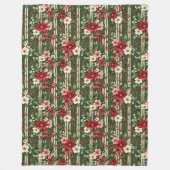 Vintage-Weihnachts-Blumen-Garten-Muster-Decke Fleecedecke (Vorderseite)