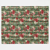 Vintage-Weihnachts-Blumen-Garten-Muster-Decke Fleecedecke (Vorderseite (Horizontal))
