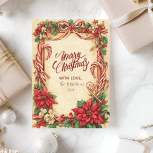 Vintage-Weihnachts-Candy-Cane Feiertagskarte