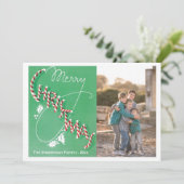 Vintage Weihnachts Candy Cane Fotokarte Feiertagskarte (Stehend Vorderseite)