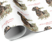 Vintage Weihnachts-Dackel Welpe Niedlich Retro Dog Geschenkpapier (Rolleneckpunkt)