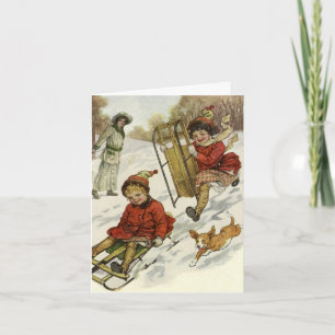Vintage-Weihnachts-Dankeschön Feiertagskarte