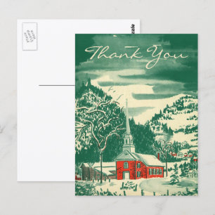 Vintage Weihnachts-Dankeschön Postkarte