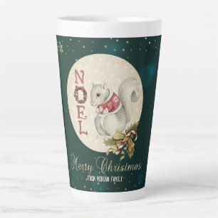 Vintage-Weihnachts-Eichhörnchen, Schneeflocken Milchtasse