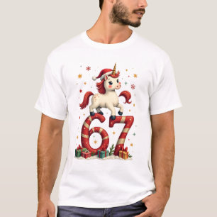 Vintage-Weihnachts-Einhorn 67 Süße Feiertags-Dabbi T-Shirt