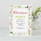 Vintage Weihnachts-Einladung Einladung (Stehend Vorderseite)