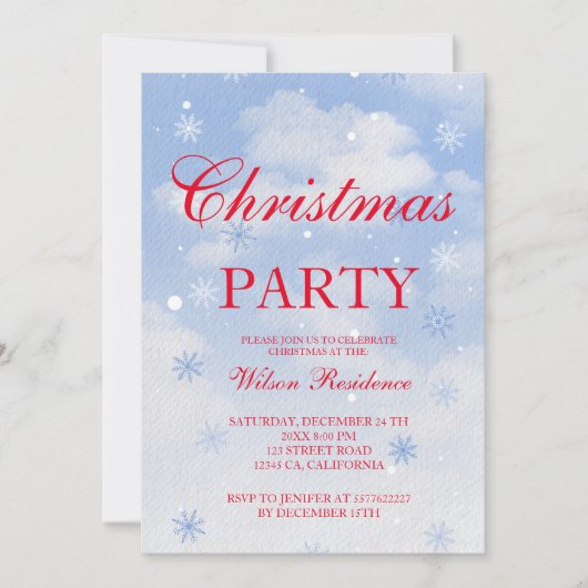 Vintage Weihnachts-Einladung Einladung (Vorderseite)